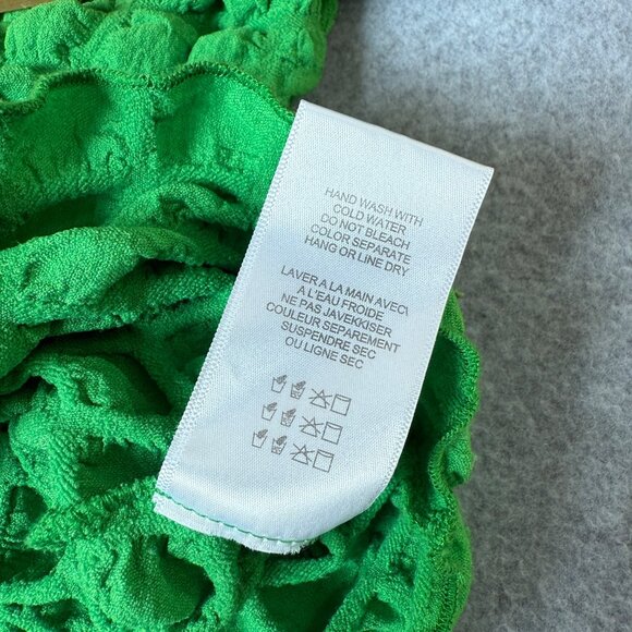 Eri + Ali Textured Square Bright Green Top Puff Sleeves Blouse Womens Size 3X - Picture 11 of 14